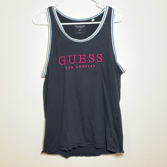 GUESS Los Angeles Tank Top‎ Men’s Medium Black Sleeveless Athletic Muscle Shirt - Picture 1 of 3